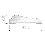 Contramarco 45 mm pecho paloma en eucaliptus clear, finger (corte de sección)