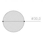 Barral 30 mm en eucaliptus clear o finger (corte de sección)